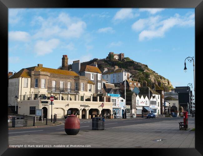 Below the East Hill in Hastings. Framed Print by Mark Ward