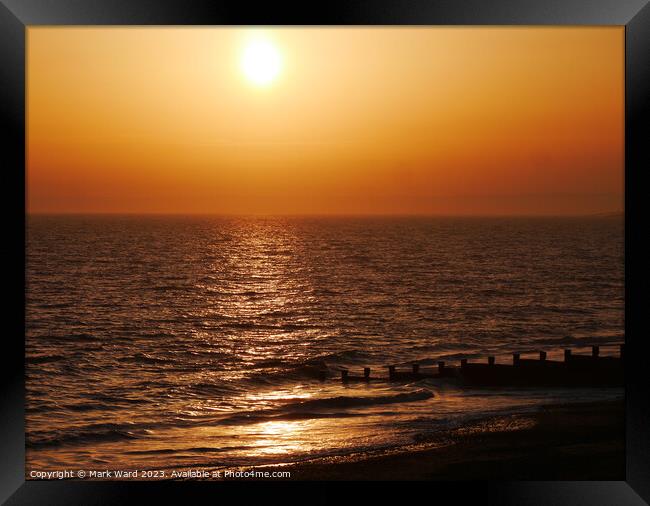 Sussex Seaside Sunset Framed Print by Mark Ward