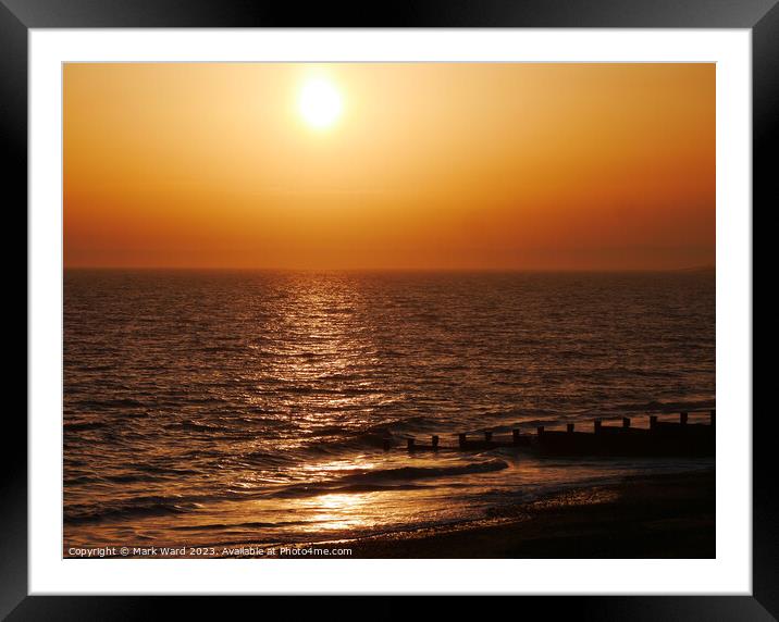 Sussex Seaside Sunset Framed Mounted Print by Mark Ward