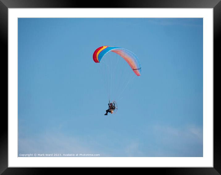 Powered Paragliding over Bexhill. Framed Mounted Print by Mark Ward