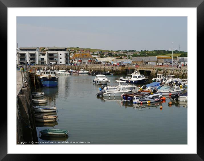 West Bay Harbour. Framed Mounted Print by Mark Ward
