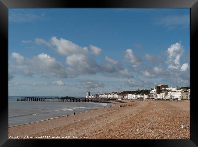 Hastings Seafront in September. Framed Print by Mark Ward