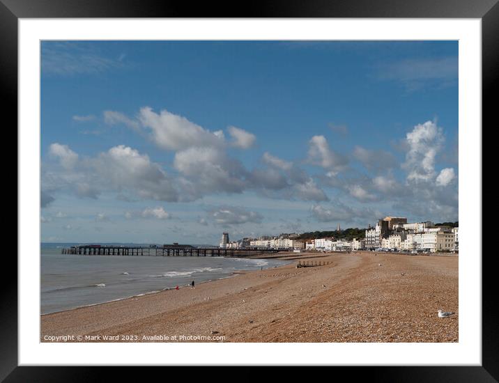 Hastings Seafront in September. Framed Mounted Print by Mark Ward