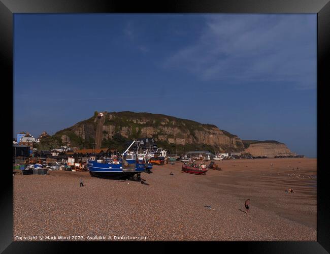The Stade and East Hill of Hastings Framed Print by Mark Ward