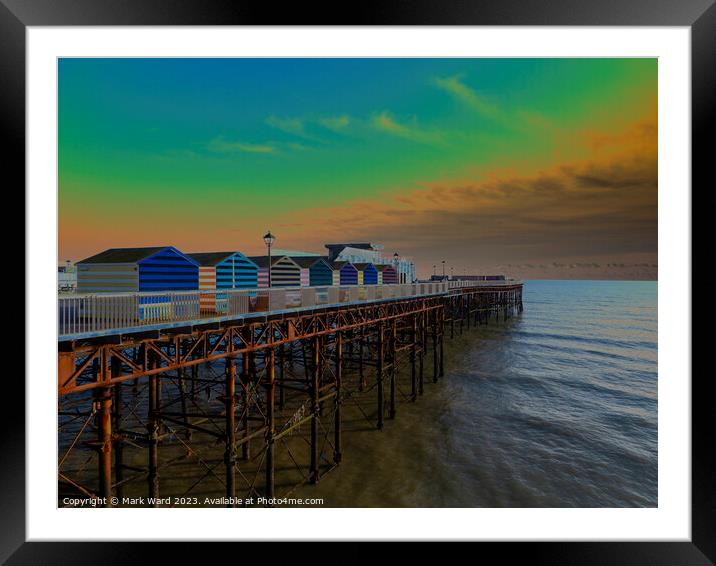 The Glowing Pier Framed Mounted Print by Mark Ward