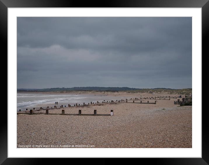 Winter at Camber Sands. Framed Mounted Print by Mark Ward