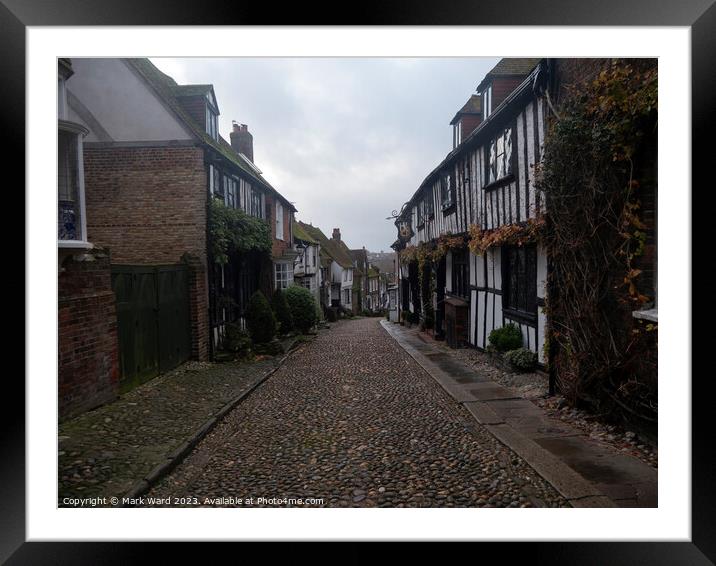 The cobbled streets of Rye. Framed Mounted Print by Mark Ward