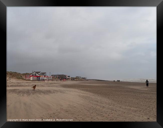 Winter Space at Camber Sands. Framed Print by Mark Ward