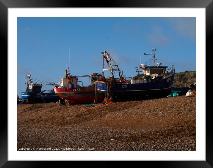 Safely Beached on the Stade. Framed Mounted Print by Mark Ward