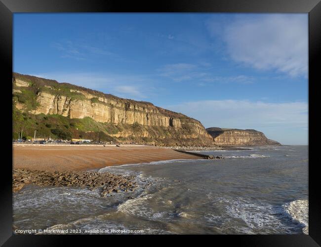 The cliffs of Hastings in East Sussex. Framed Print by Mark Ward