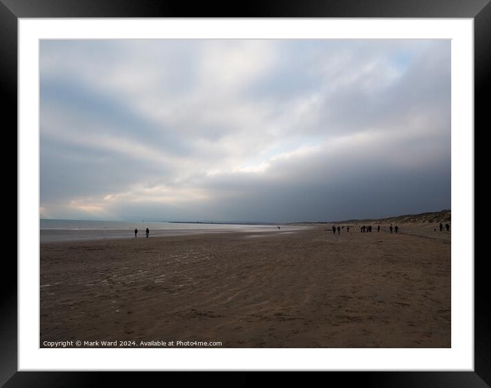 Camber Sands on a cold January day. Framed Mounted Print by Mark Ward
