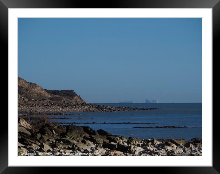 Hastings Cliffs and Dungeness Power Station. Framed Mounted Print by Mark Ward