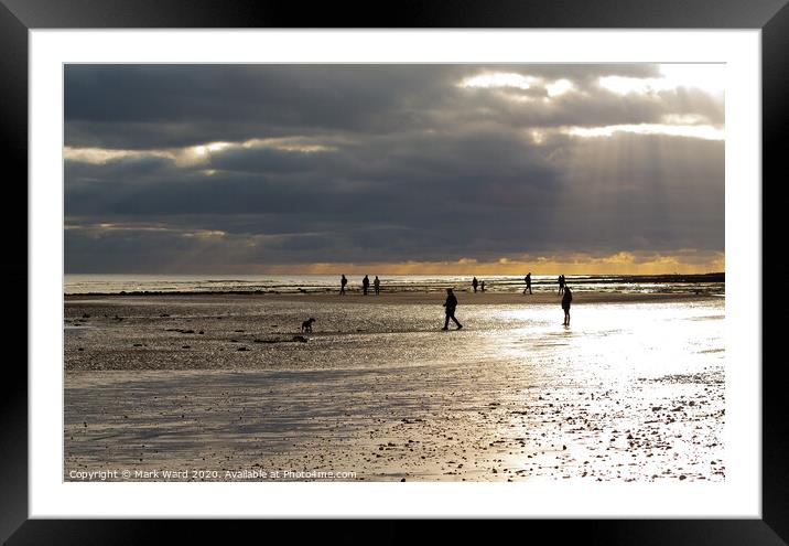 Walking On The Beach Framed Mounted Print by Mark Ward