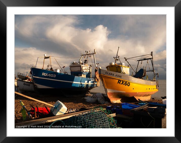 Fishing Boats of Hastings Framed Mounted Print by Mark Ward