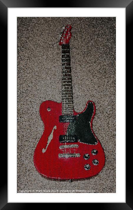 Fender Stratocaster Mosaic Framed Mounted Print by Mark Ward