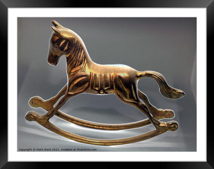 Brass Rocking Horse Framed Mounted Print by Mark Ward