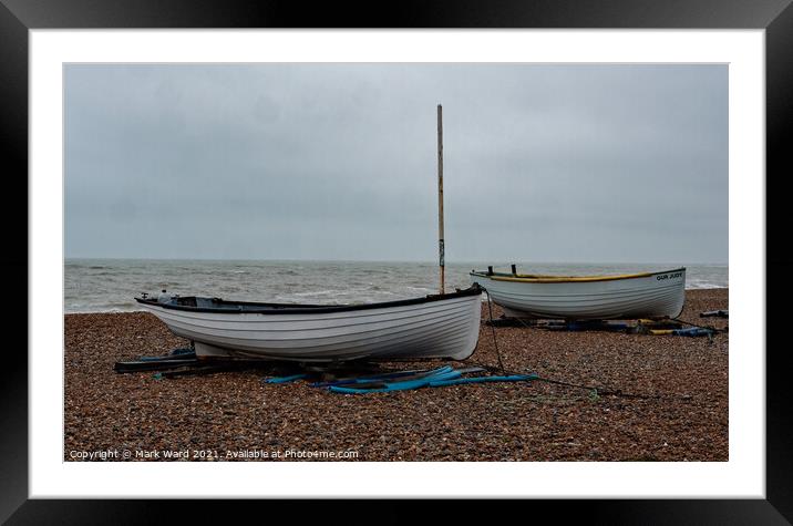 Sussex Small Fishing Boats Framed Mounted Print by Mark Ward