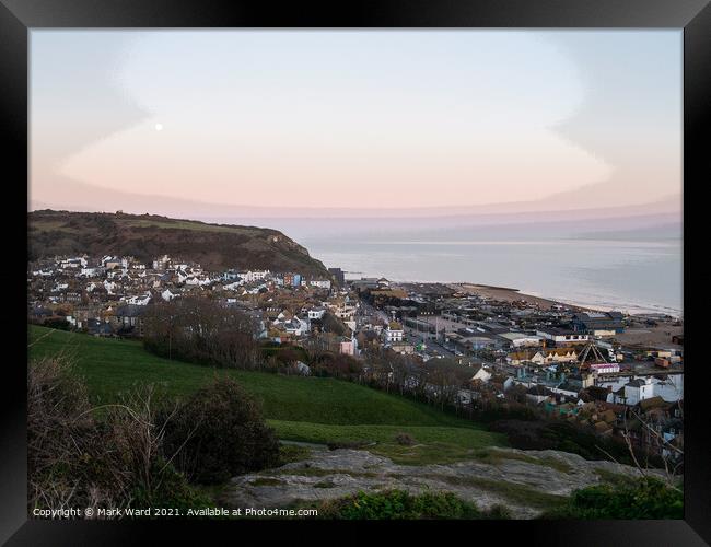 Hastings from the West Hill. Framed Print by Mark Ward