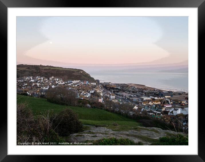 Hastings from the West Hill. Framed Mounted Print by Mark Ward
