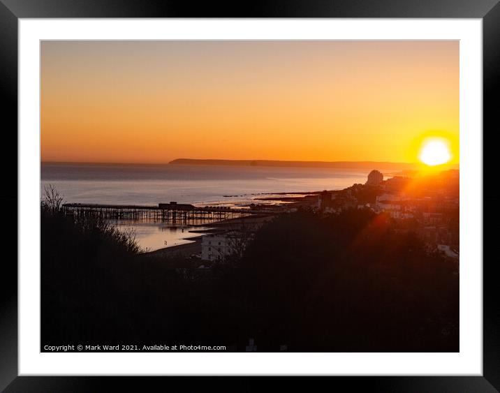 Hastings Pier at Sunset. Framed Mounted Print by Mark Ward