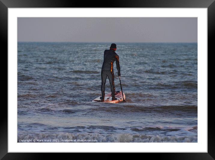 Paddleboarder All At Sea. Framed Mounted Print by Mark Ward