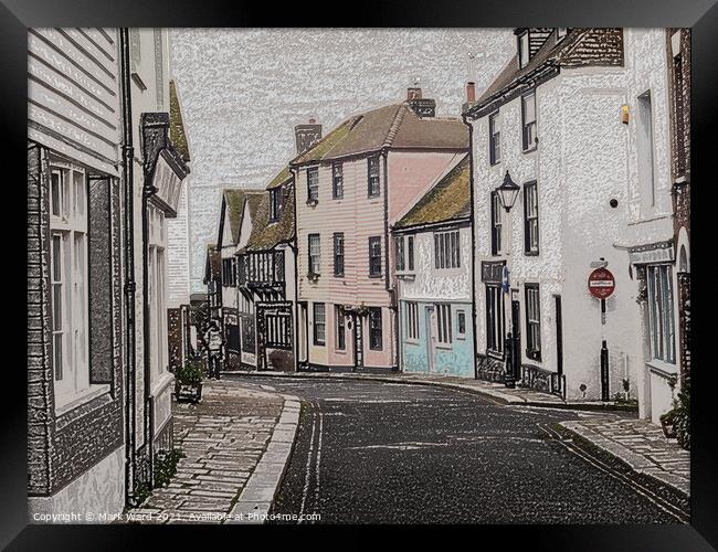 Hastings Old Town. Framed Print by Mark Ward