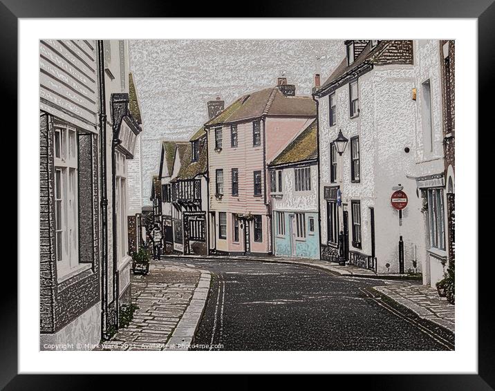 Hastings Old Town. Framed Mounted Print by Mark Ward