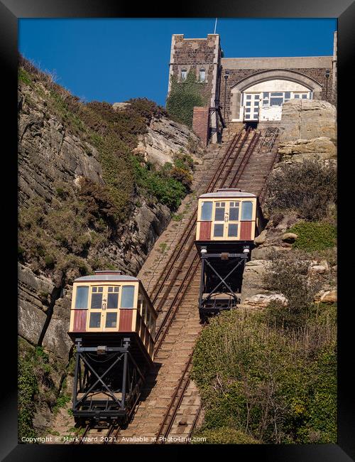 Hastings East Hill Lift. Framed Print by Mark Ward