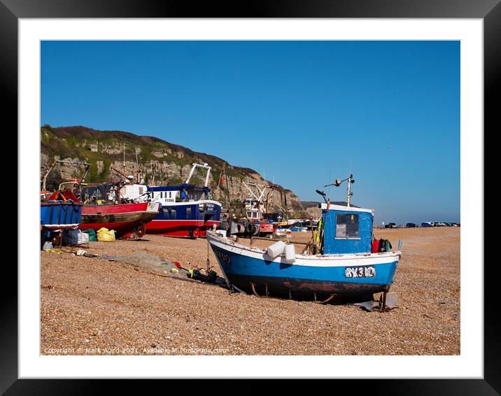 The Hastings Fishing Fleet. Framed Mounted Print by Mark Ward