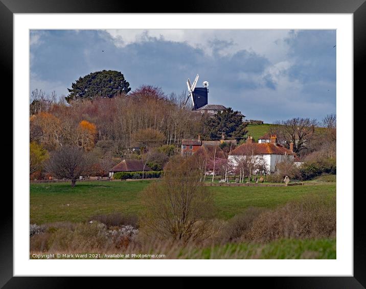 The Mill Studios in Icklesham, seen from Pett Level. Framed Mounted Print by Mark Ward
