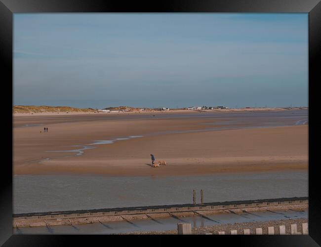 Camber Sands at Low Tide Framed Print by Mark Ward