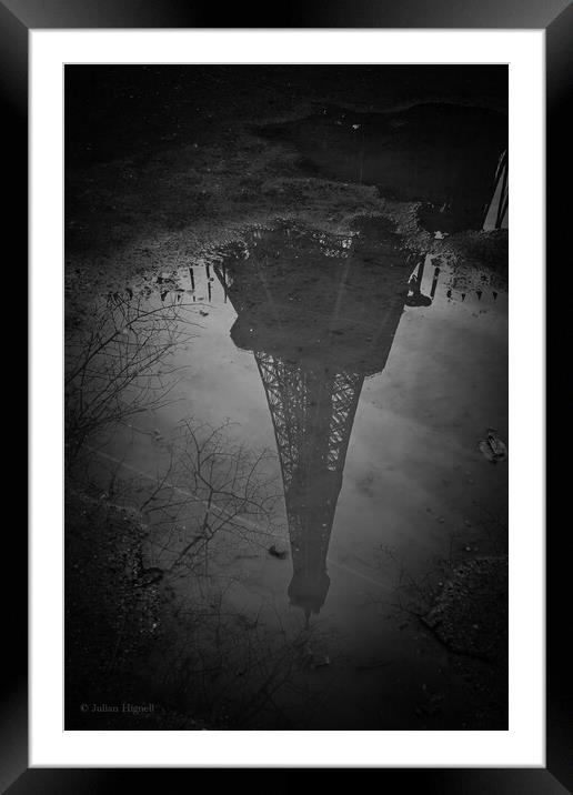 Reflection of the Eiffel Tower Framed Mounted Print by Julian Hignell
