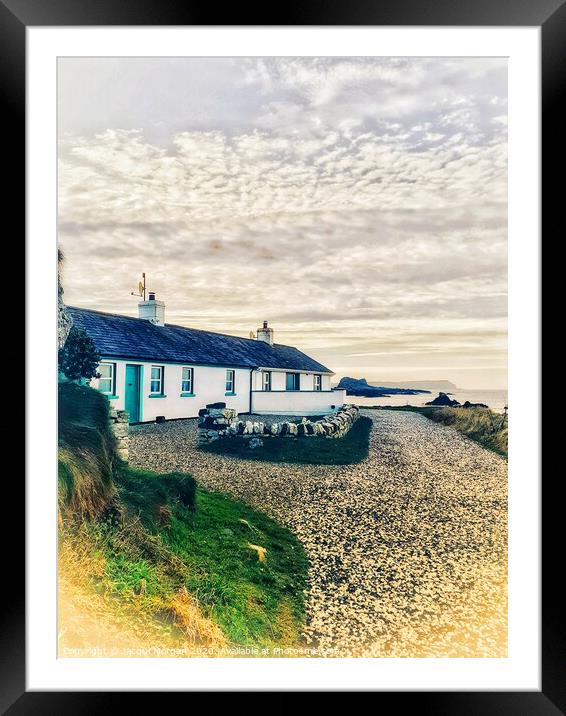 Cottage at  Ballintoy Harbour  Framed Mounted Print by Jacqui Morgan