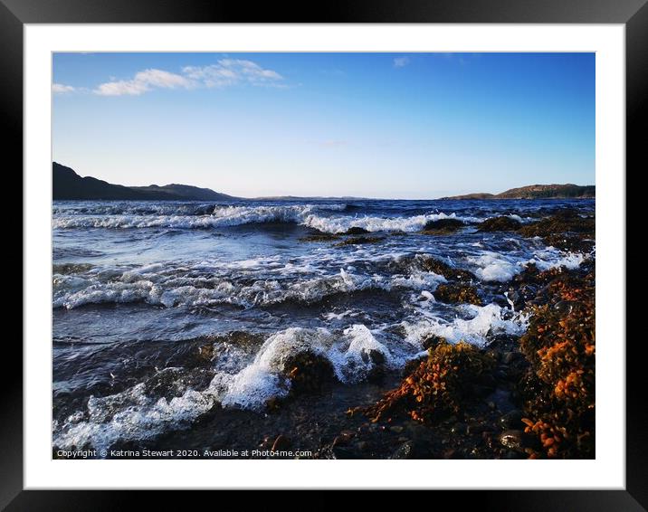 Waves on Loch Ewe Framed Mounted Print by Katrina Stewart