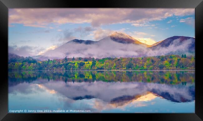 The Green Line of Derwentwater  Framed Print by Jonny Gios