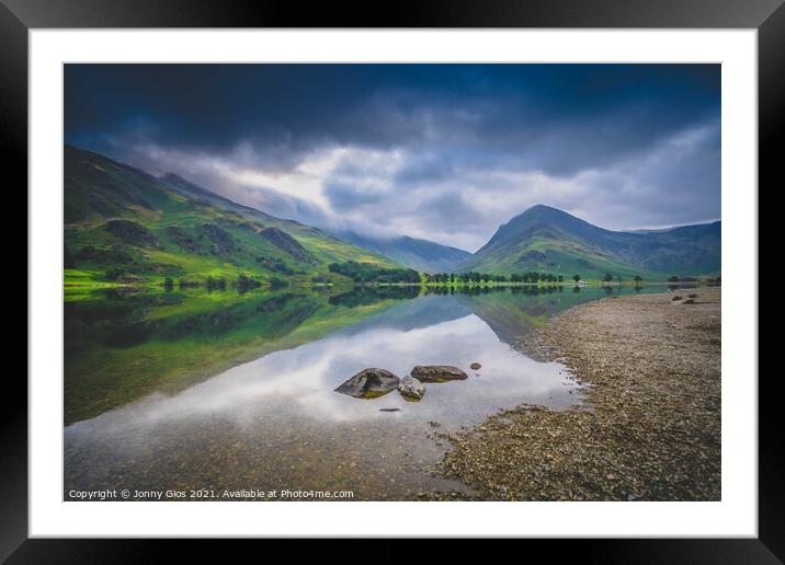 Moody Buttermere Framed Mounted Print by Jonny Gios
