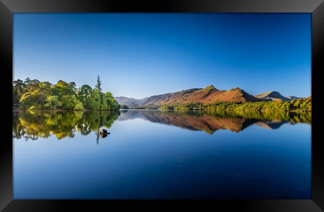 Derwentwater Reflections  Framed Print by Jonny Gios