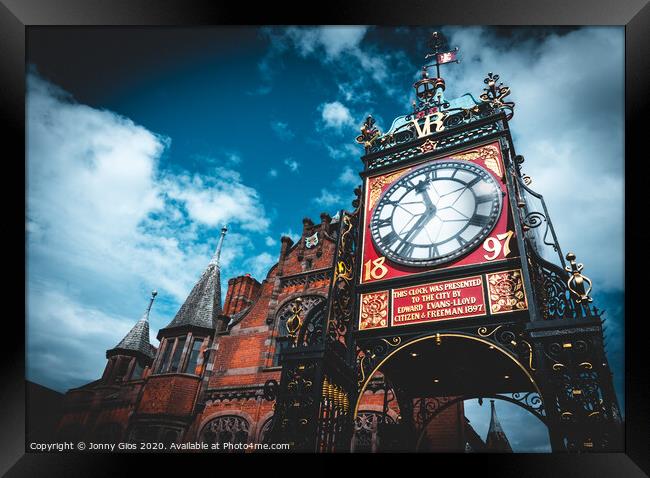 East Gate Clock Chester Framed Print by Jonny Gios