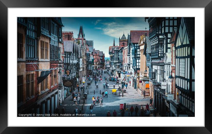 East Gate Shoppers Chester Framed Mounted Print by Jonny Gios