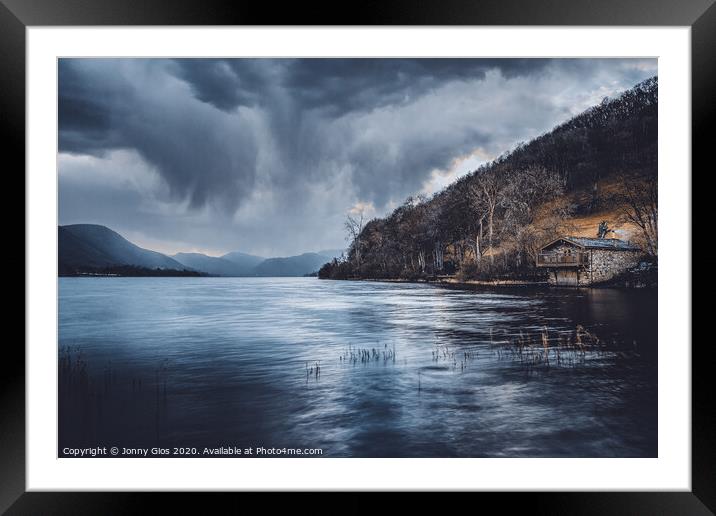 Ullswater Boathouse the Romantic get away Framed Mounted Print by Jonny Gios