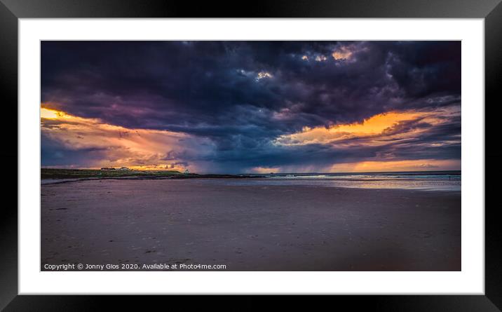 Bamburgh Storm  Framed Mounted Print by Jonny Gios