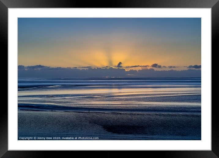 Rays through the clouds  Framed Mounted Print by Jonny Gios