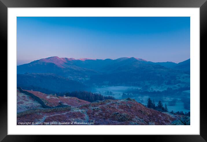 Rydal Mist Framed Mounted Print by Jonny Gios