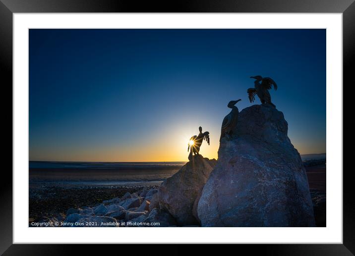 3 Birds at Sunset  Framed Mounted Print by Jonny Gios