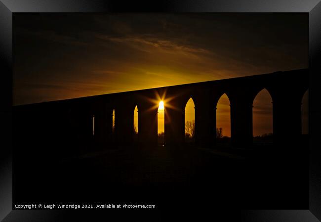 Viaduct Sunset Framed Print by Leigh Windridge