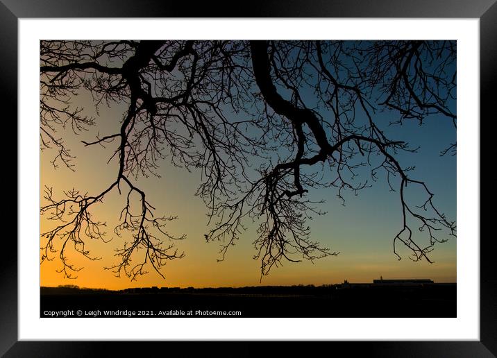 Silhouettes and Sunset Colours Framed Mounted Print by Leigh Windridge