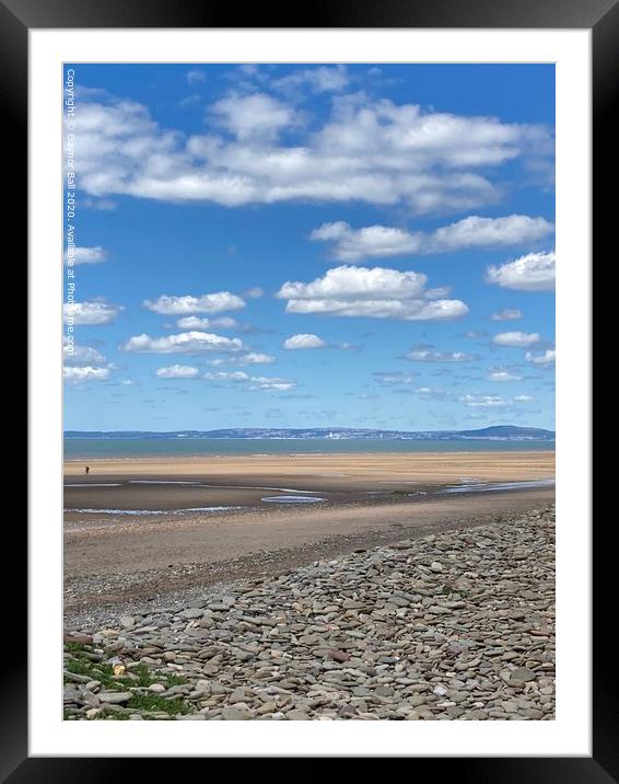 Sker Beach reflections. Framed Mounted Print by Gaynor Ball