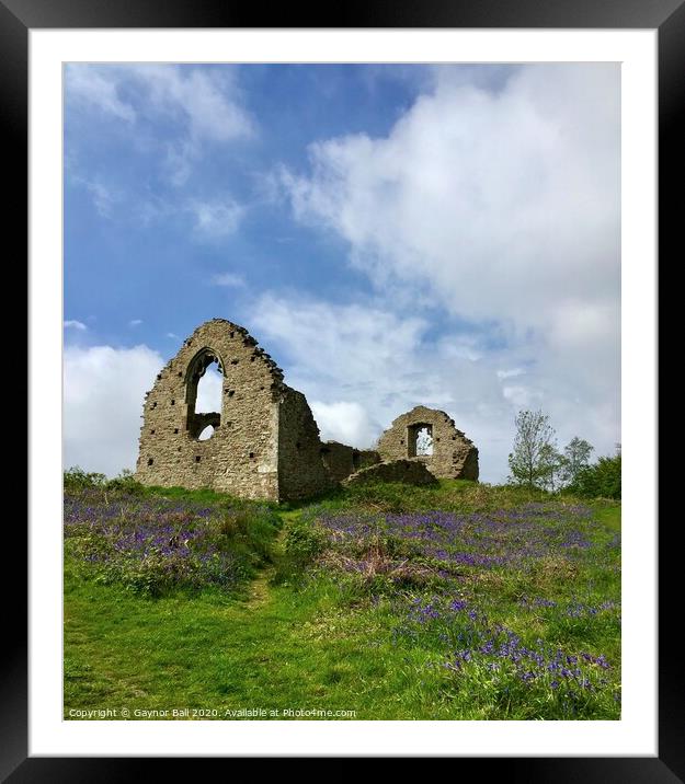The chapel on the hill, Margam Framed Mounted Print by Gaynor Ball