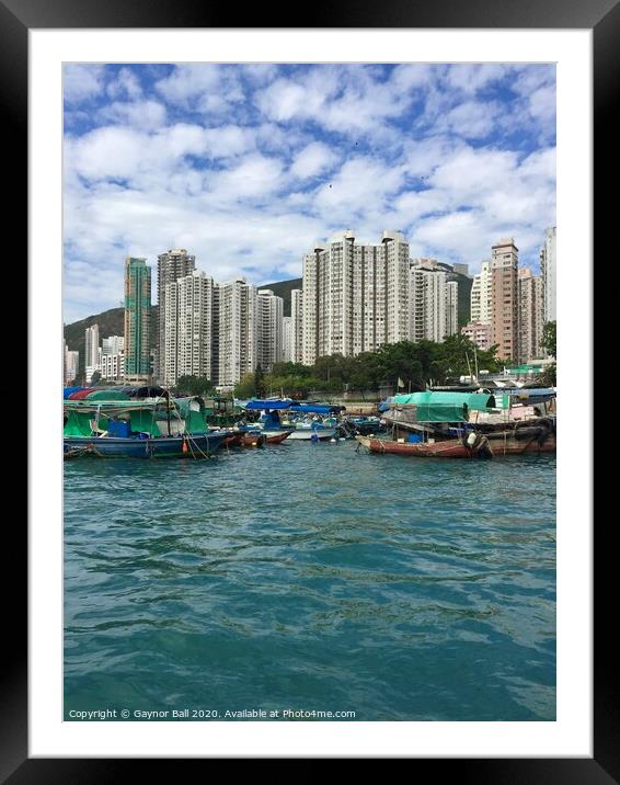 The old and the new in Hong Kong  Framed Mounted Print by Gaynor Ball