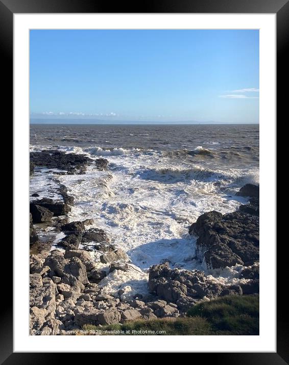 A rough sea at Porthcawl  Framed Mounted Print by Gaynor Ball